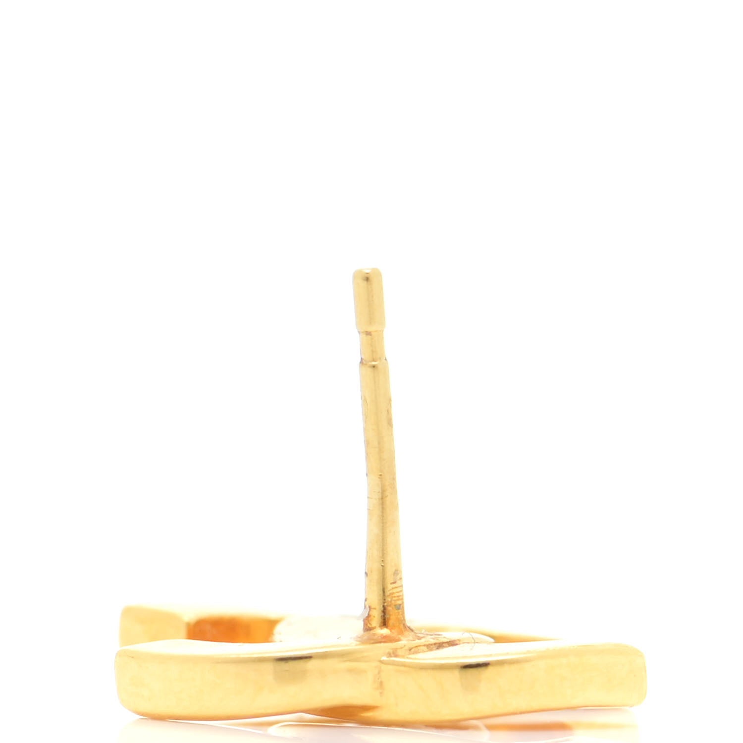 Chanel Metal CC Paris Button Stud Earrings Gold 6 of 6