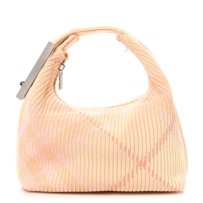 Burberry Canvas Knitted Check Mini Peg Duffle Bag Sherbert 1 of 10