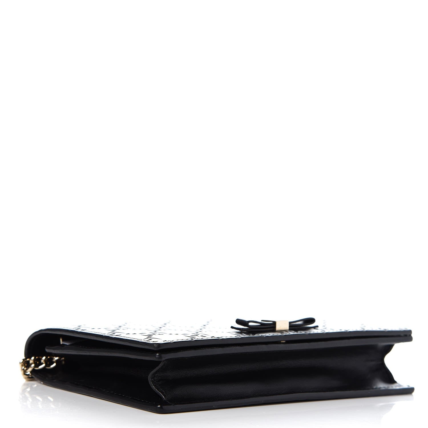 Gucci Guccissima Signature Bowy Chain Wallet Black 4 of 7