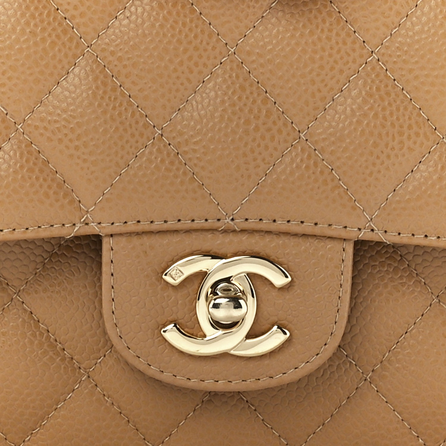 Chanel Caviar Quilted Medium Double Flap Beige 9 of 13