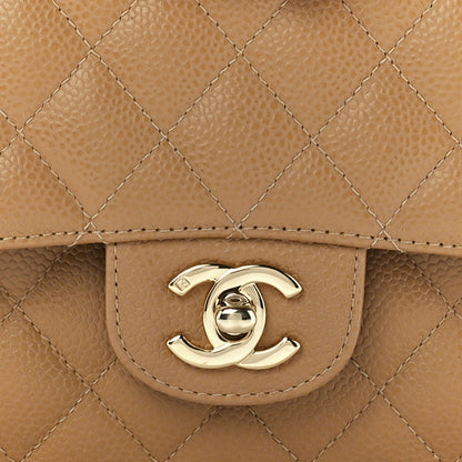 Chanel Caviar Quilted Medium Double Flap Beige 9 of 13