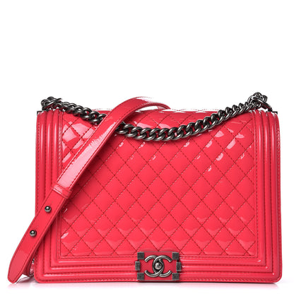 Chanel Patent Quilted Large Boy Flap Pink 1 of 11