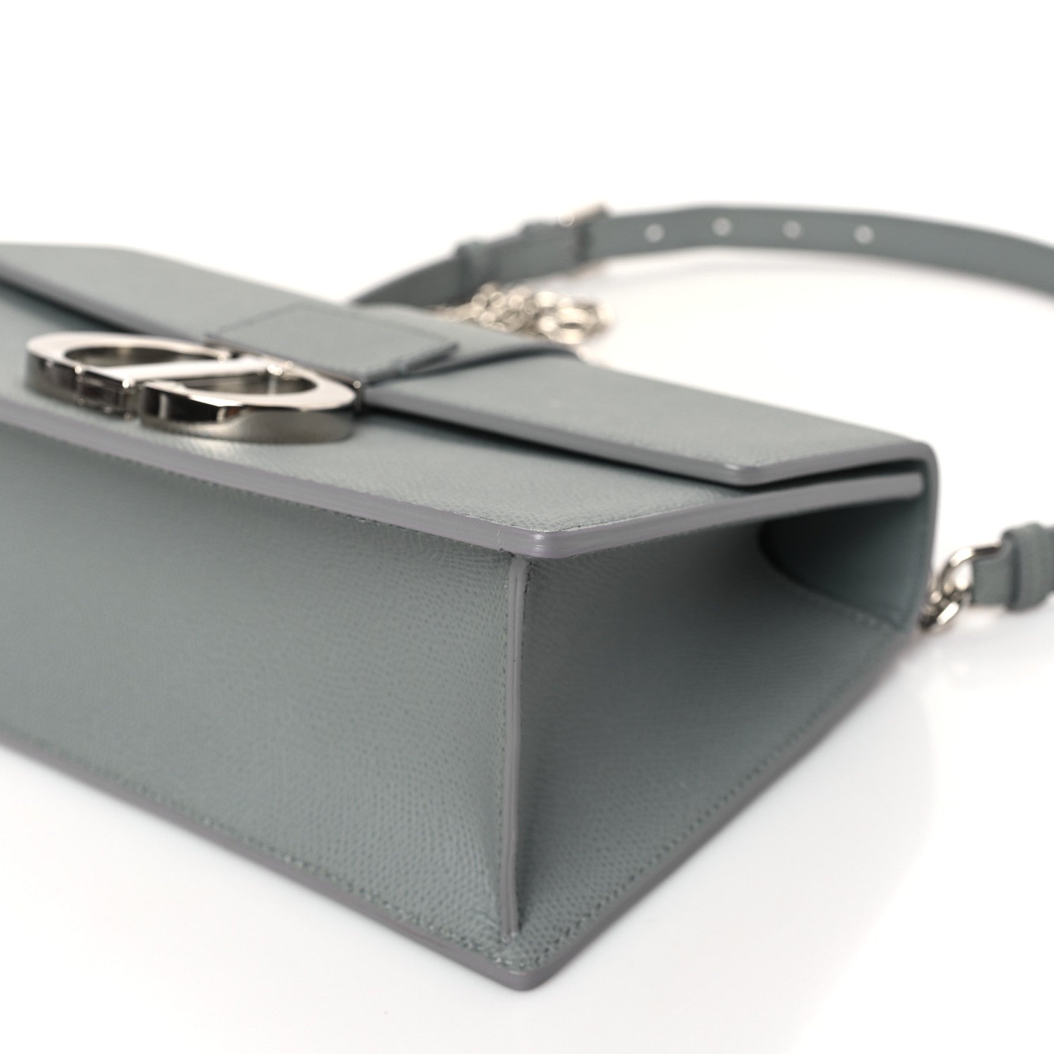 Christian Dior Grained Calfskin 30 Montaigne Chain Flap Bag Grey 9 of 10