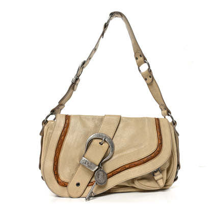 Christian Dior Calfskin Medium Gaucho Double Saddle Bag Ivory 1 of 10
