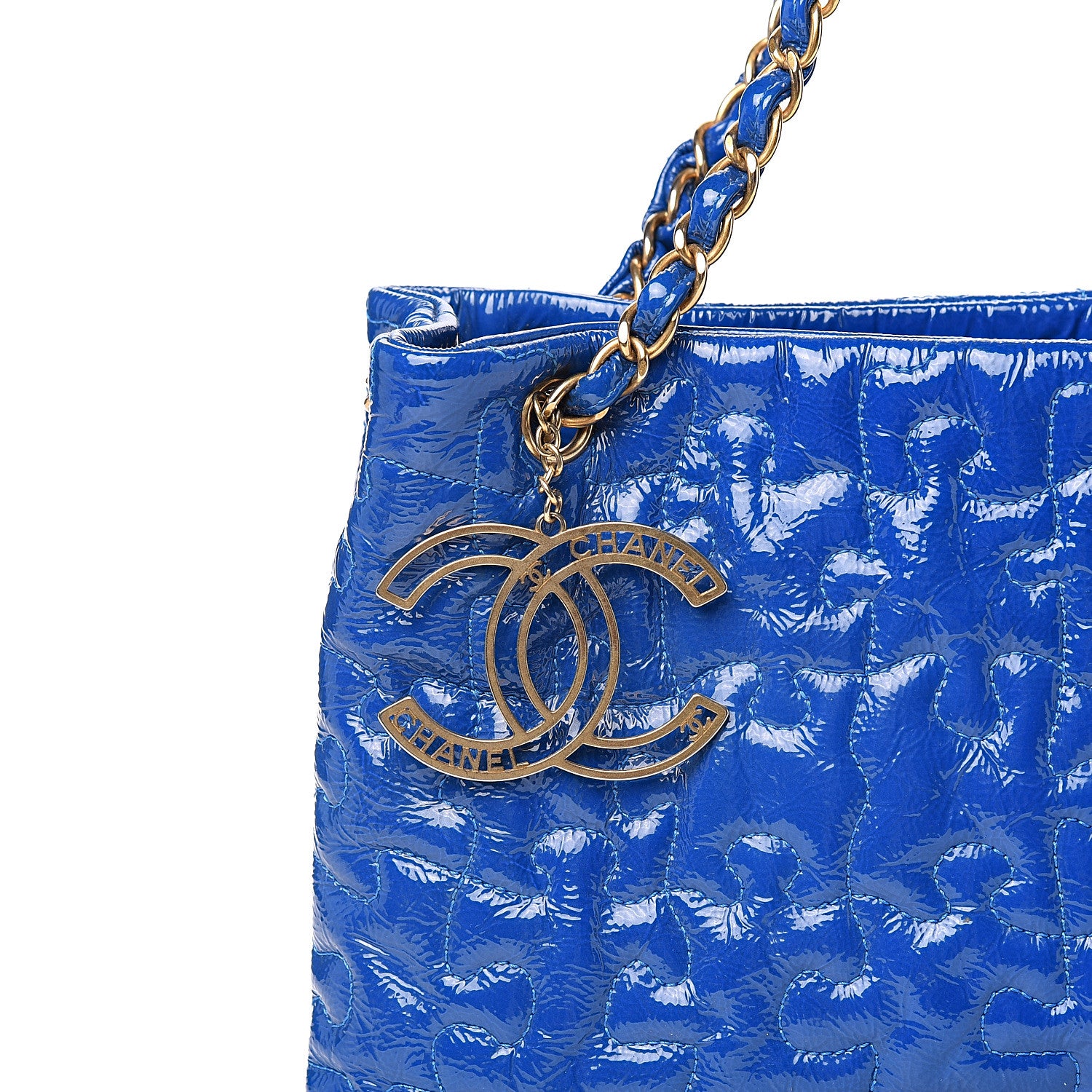 Chanel Patent Puzzle Tote Electric Blue 550168 – FASHIONPHILE