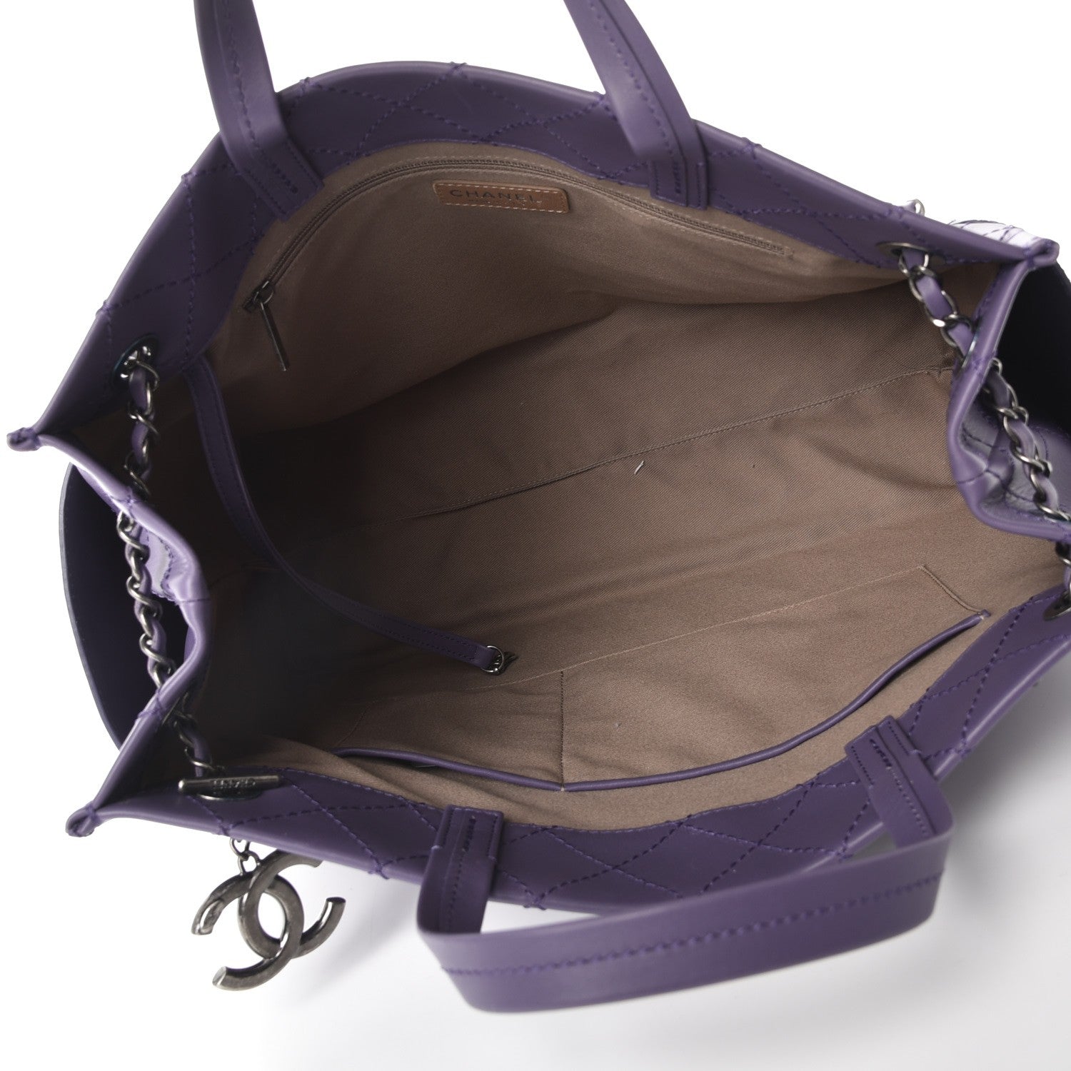 Chanel Calfskin CC Pocket Tote Purple 6 of 9