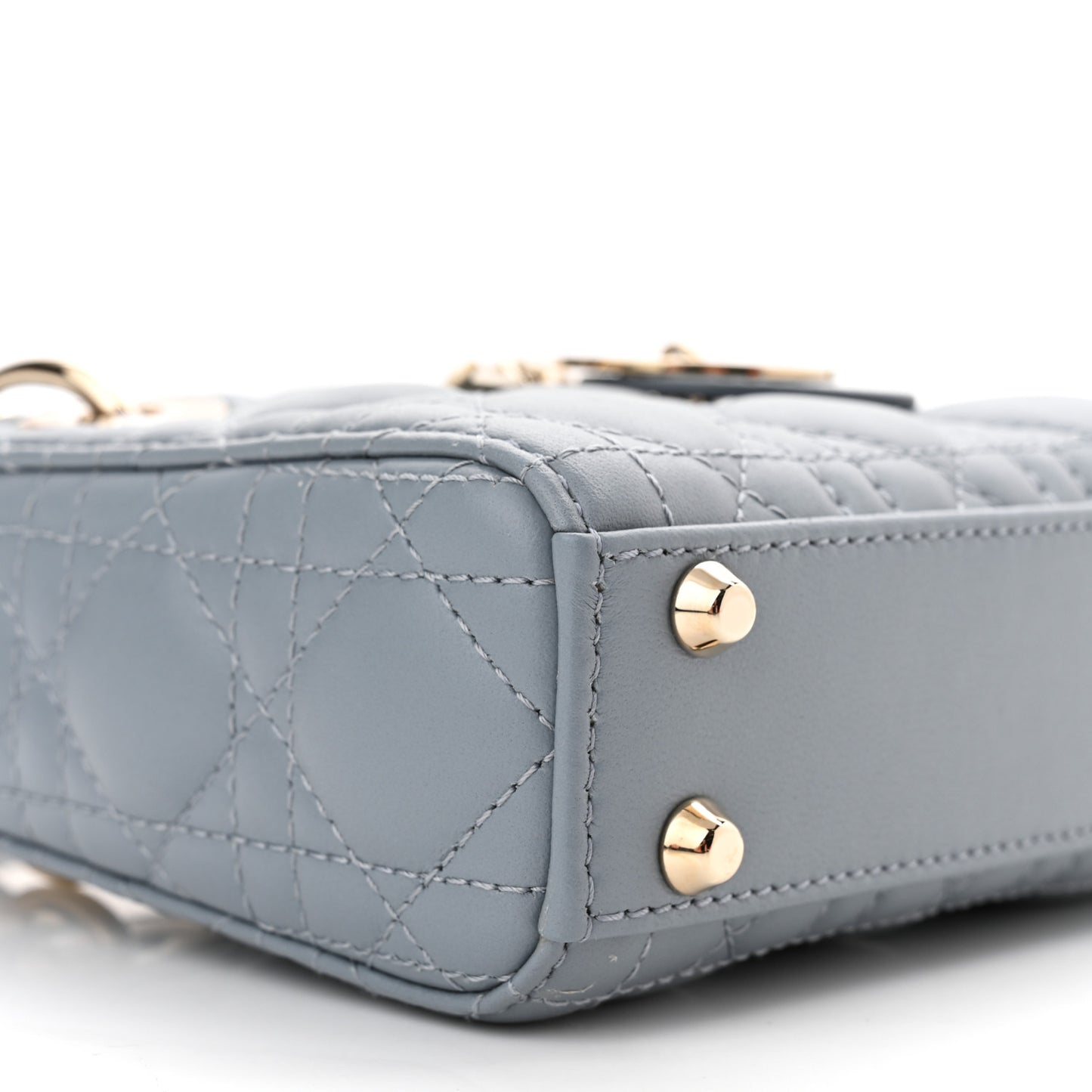 Lambskin Cannage Micro Lady Dior Cloud Blue