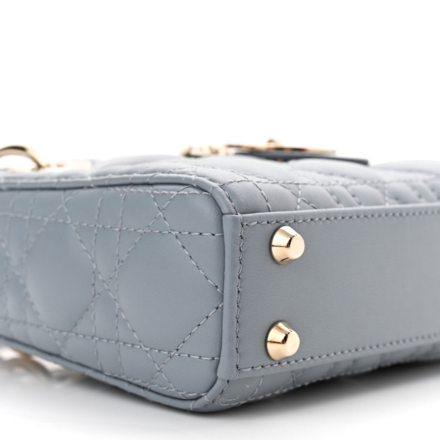 Christian Dior Lambskin Cannage Micro Lady Dior Cloud Blue 9 of 11