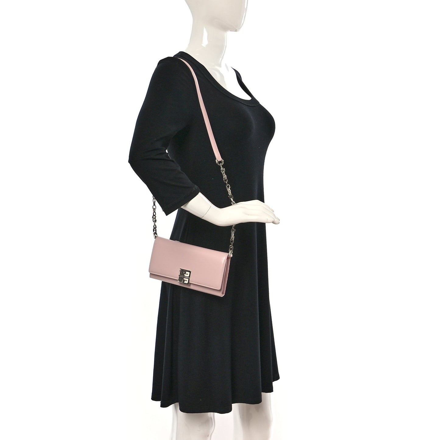 Box Calfskin 4G Wallet on Chain Pale Pink