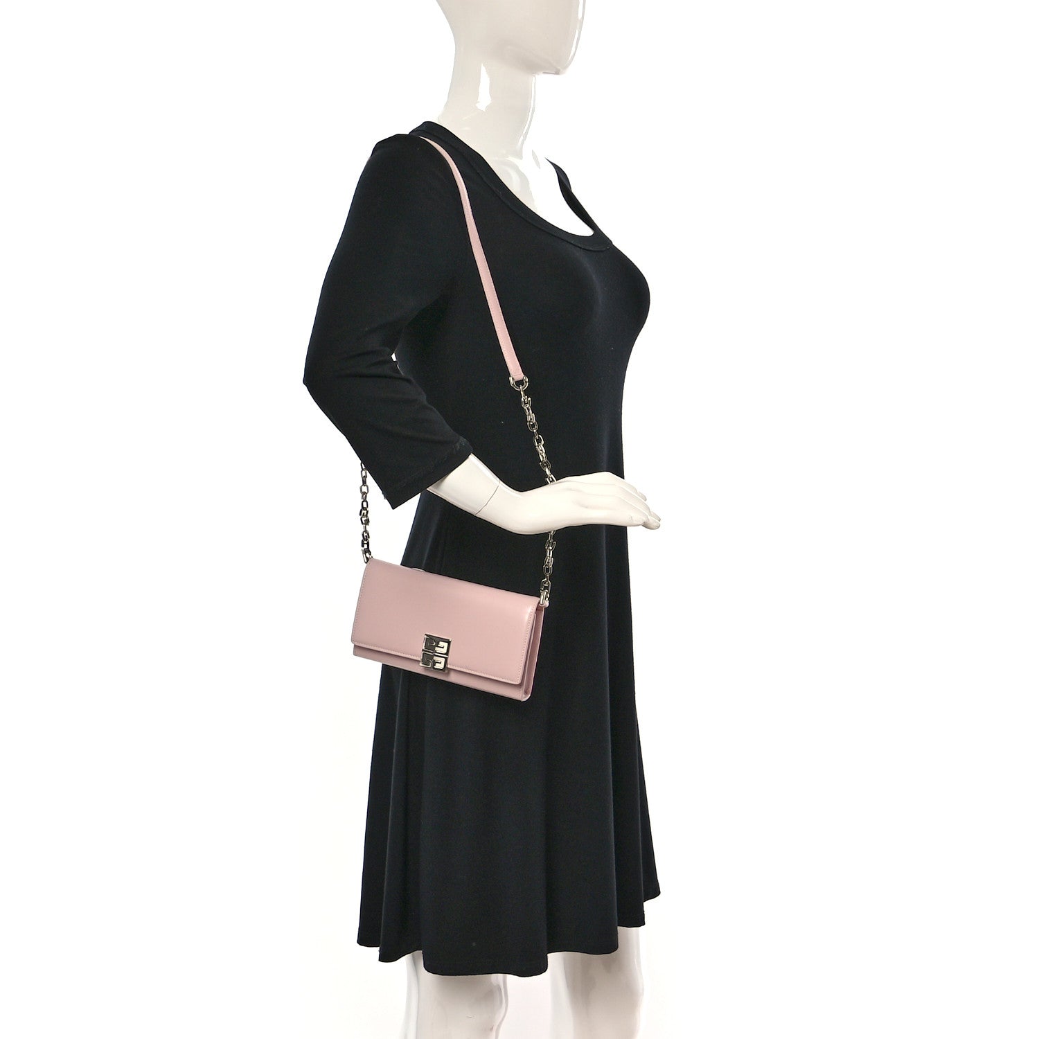 Givenchy Box Calfskin 4G Wallet on Chain Pale Pink 2 of 13