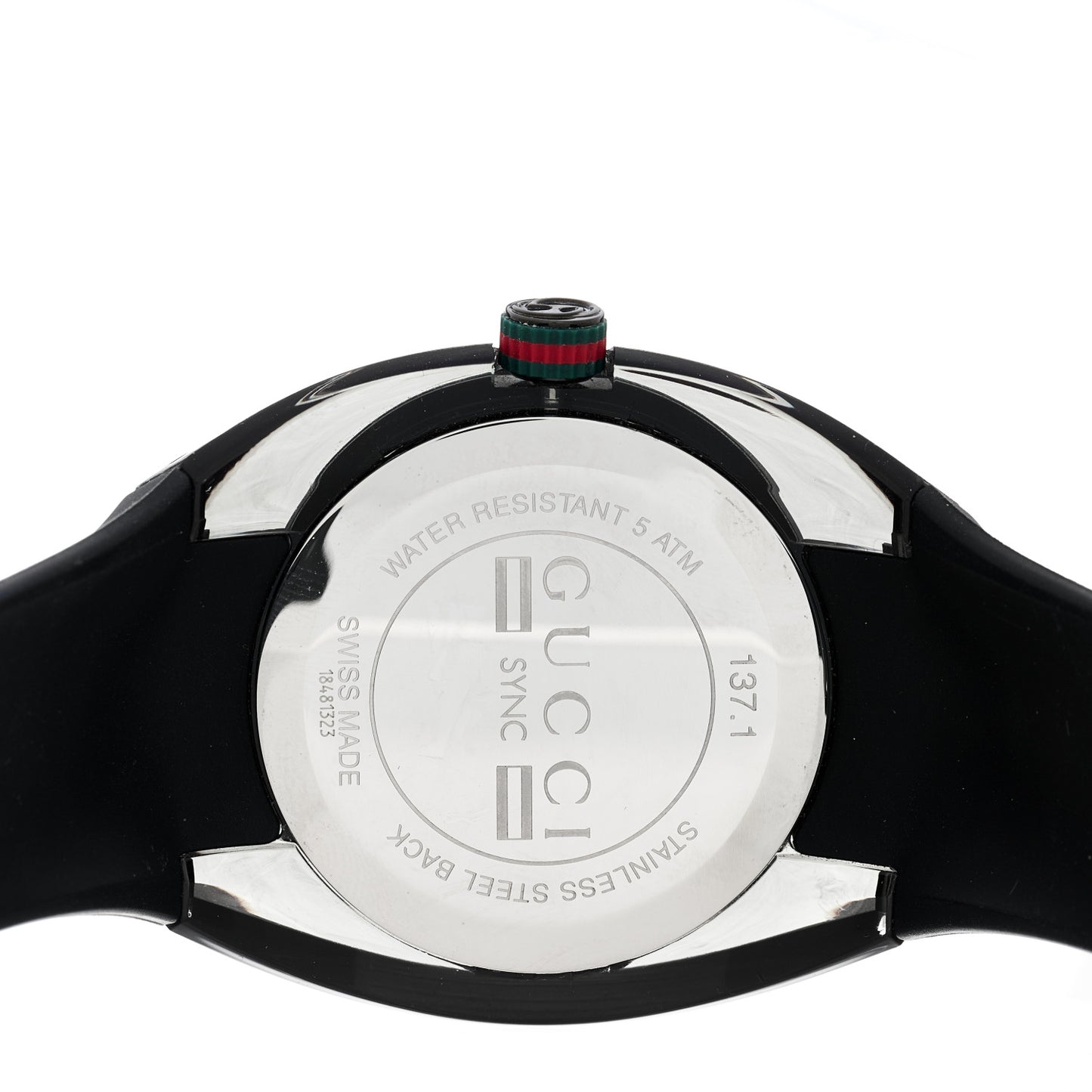 Stainless Steel Rubber 46mm Sync Web Quartz Watch Black