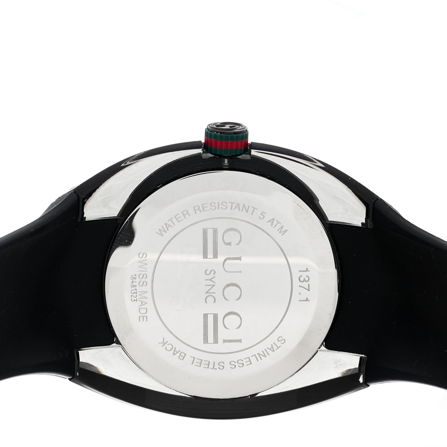 Gucci Stainless Steel Rubber 46mm Sync Web Quartz Watch Black 4 of 5