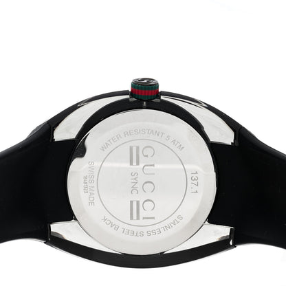 Gucci Stainless Steel Rubber 46mm Sync Web Quartz Watch Black 4 of 5
