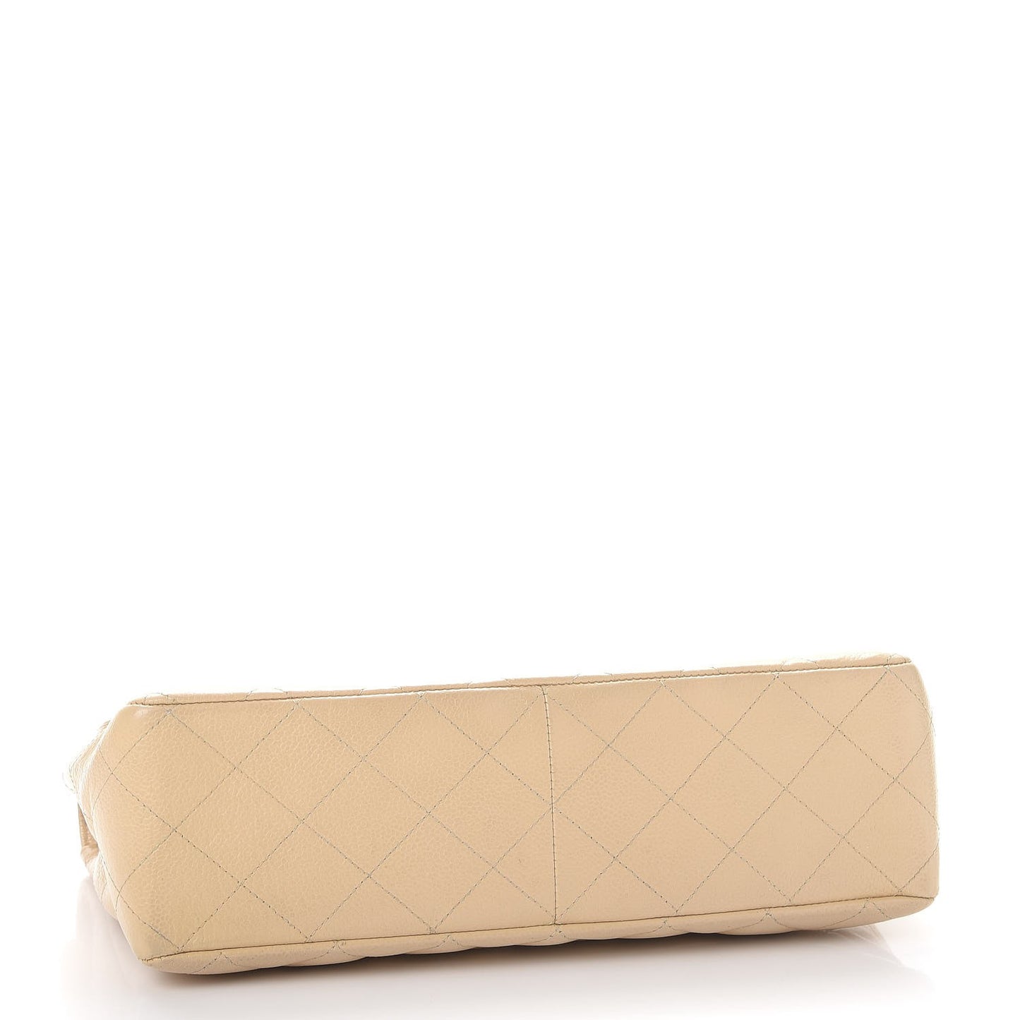 Caviar Quilted Jumbo Single Flap Beige Clair