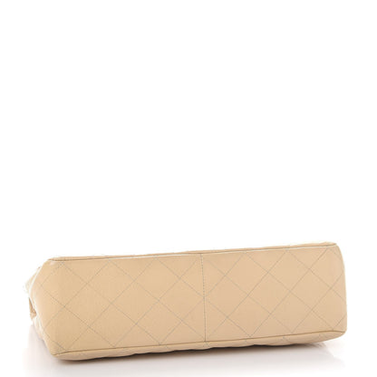 Chanel Caviar Quilted Jumbo Single Flap Beige Clair 4 of 9