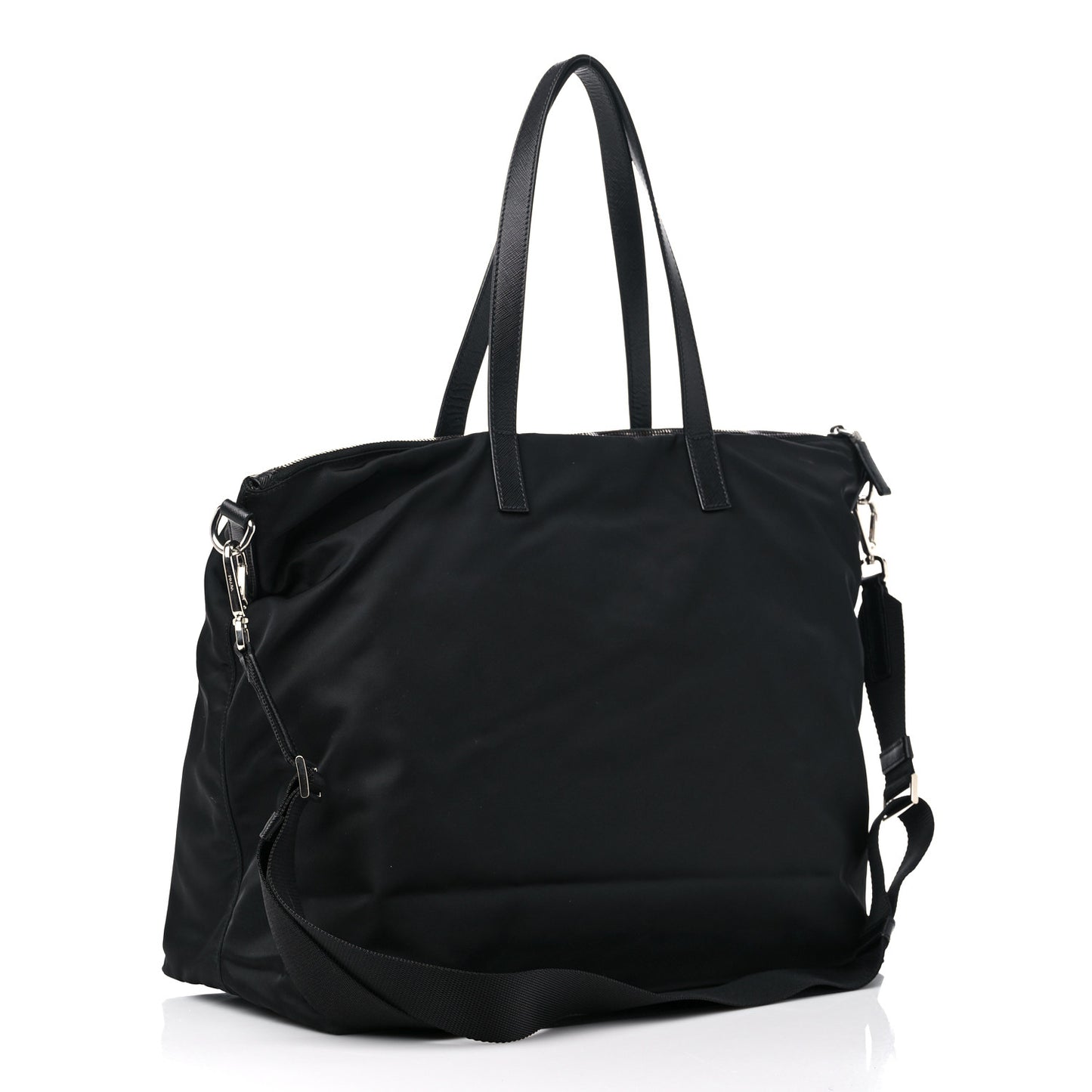 Tessuto Nylon Vela Saffiano Tote Black