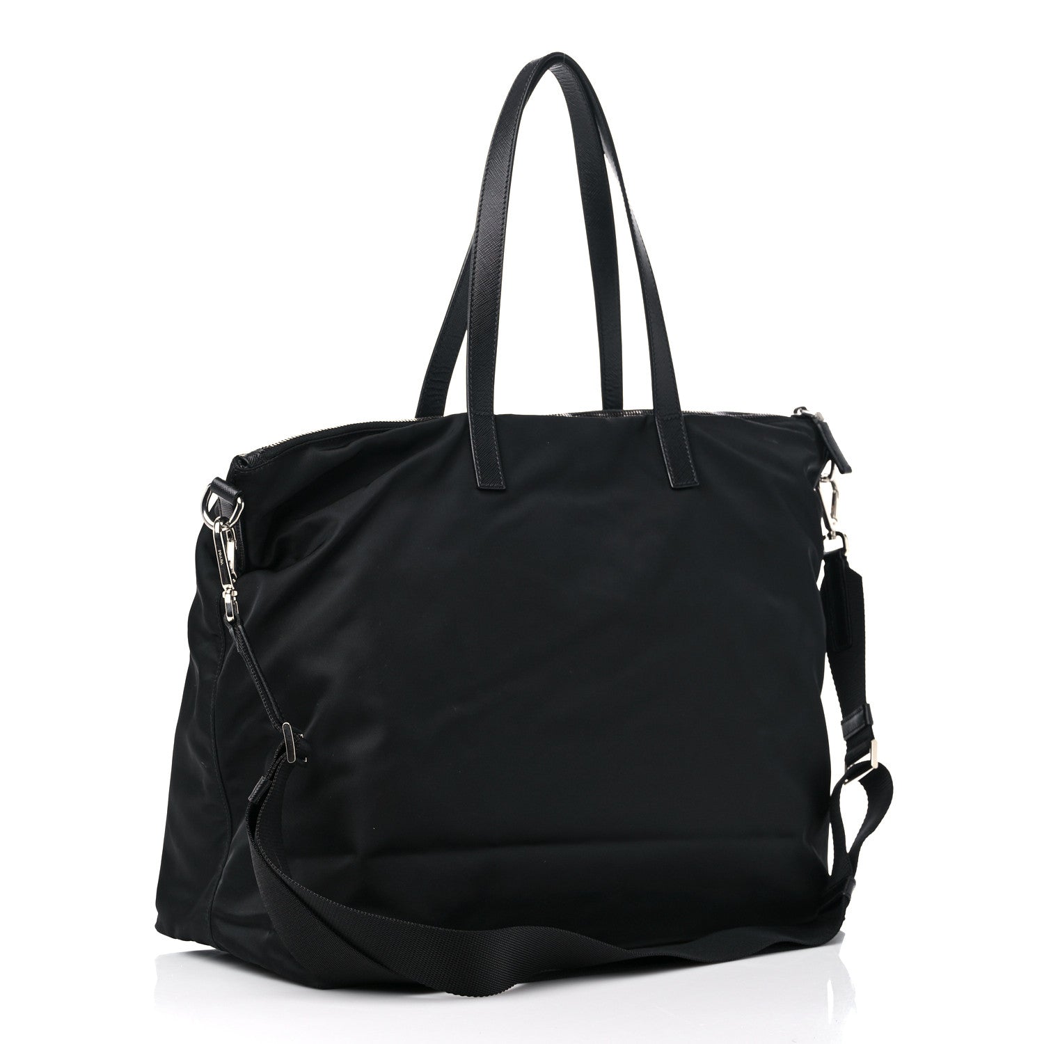 Prada Tessuto Nylon Vela Saffiano Tote Black 3 of 13