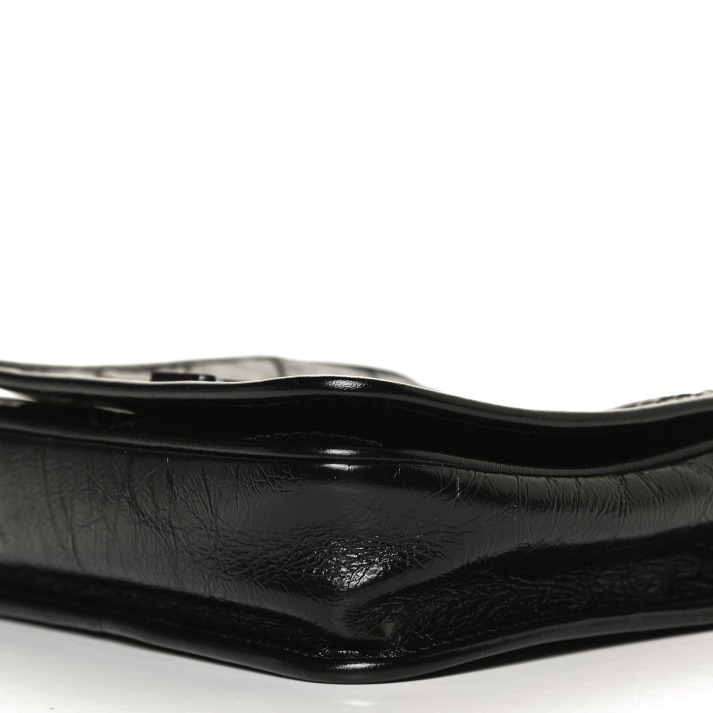 Crinkled Calfskin Matelasse Monogram Niki Chain Wallet Black