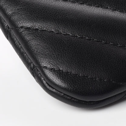Chanel Lambskin Chevron Quilted Small Cosmetic Case Black 5 of 10
