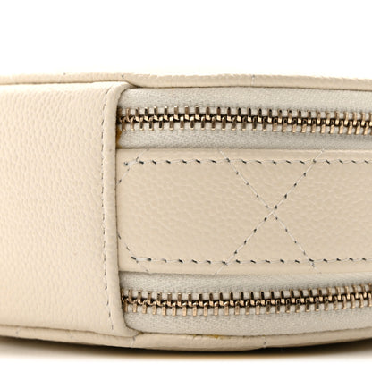 Chanel Caviar Quilted Round Handle With Care Vanity With Chain White 10 of 12