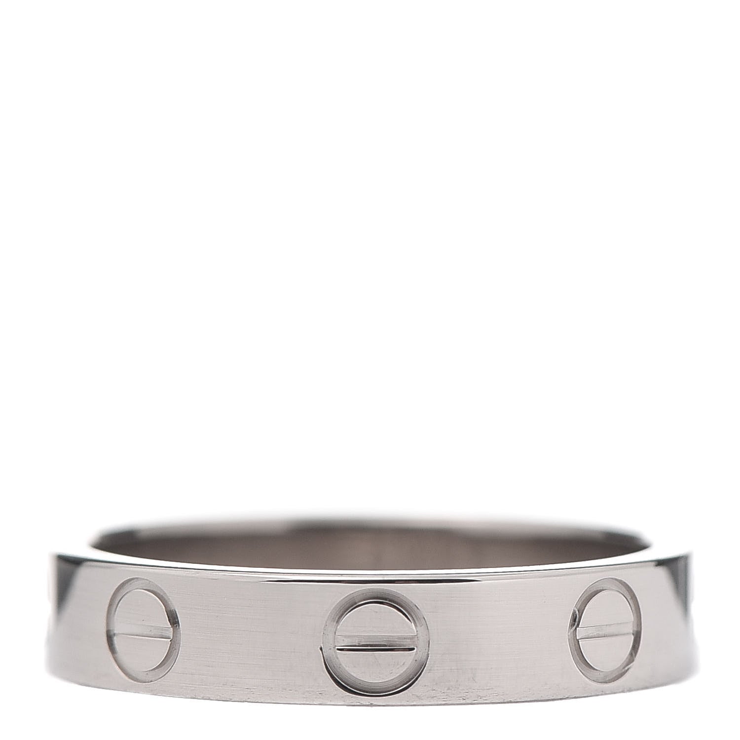 Cartier 18K White Gold 3.5mm LOVE Wedding Band Ring 49 4.75 3 of 5
