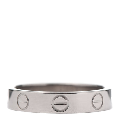 Cartier 18K White Gold 3.5mm LOVE Wedding Band Ring 49 4.75 3 of 5