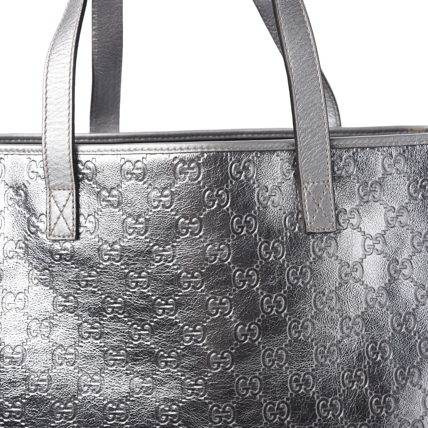 Guccissima Large Tote Silver