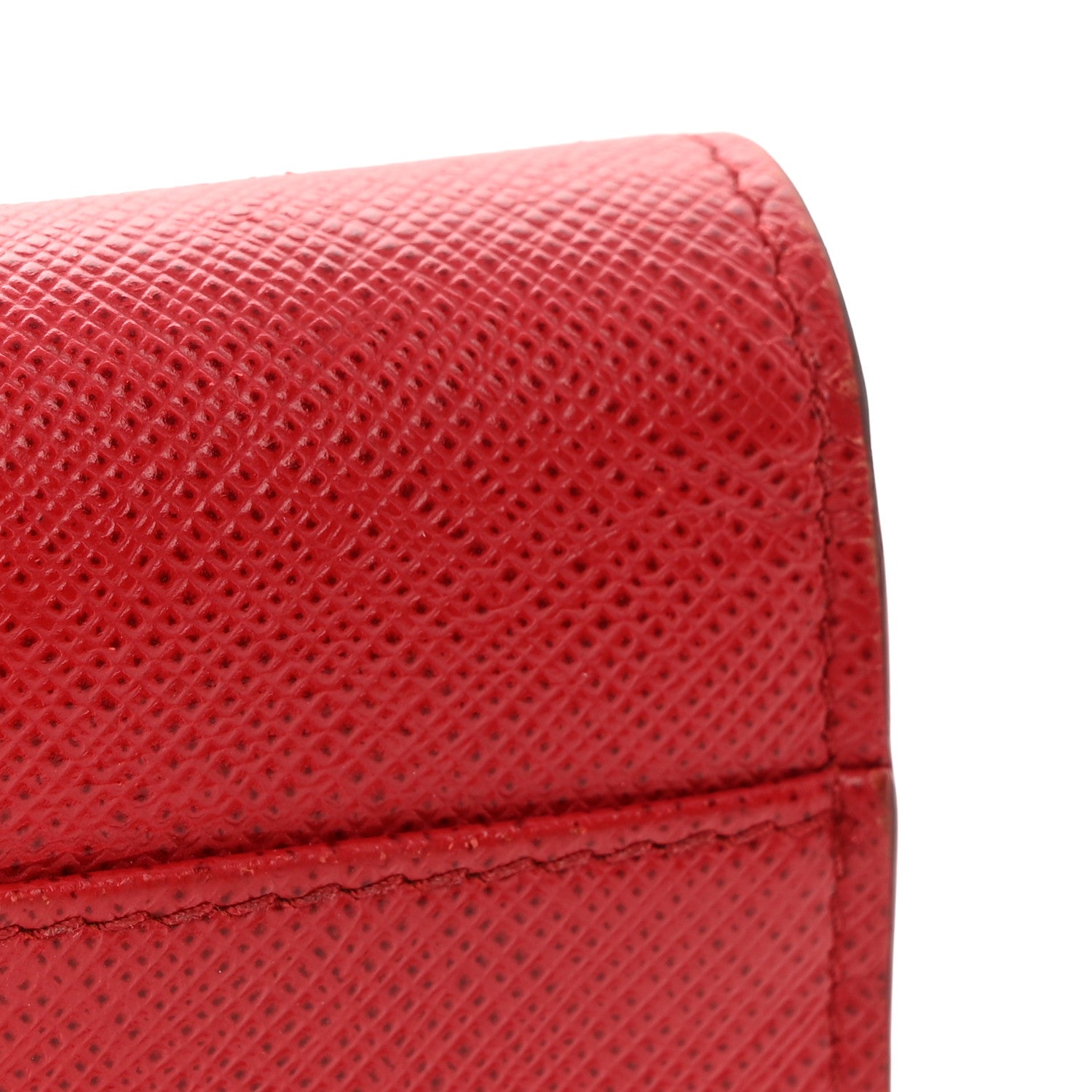 Prada Saffiano Cahier Compact Flap Wallet Fuoco 9 of 10