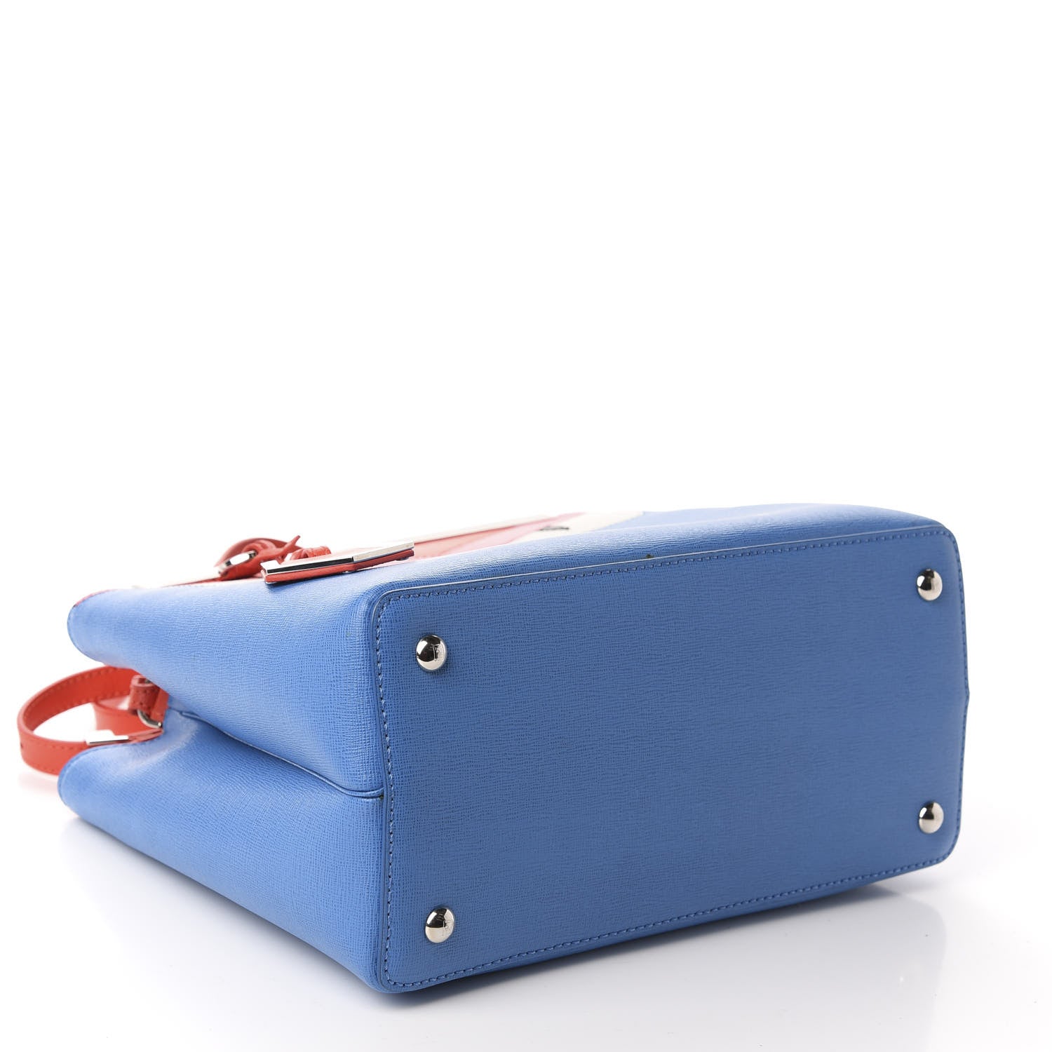 Fendi Vitello Elite Monster Petite 2Jours Tote Blue Royal Papavero Multicolor 4 of 9