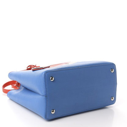 Fendi Vitello Elite Monster Petite 2Jours Tote Blue Royal Papavero Multicolor 4 of 9