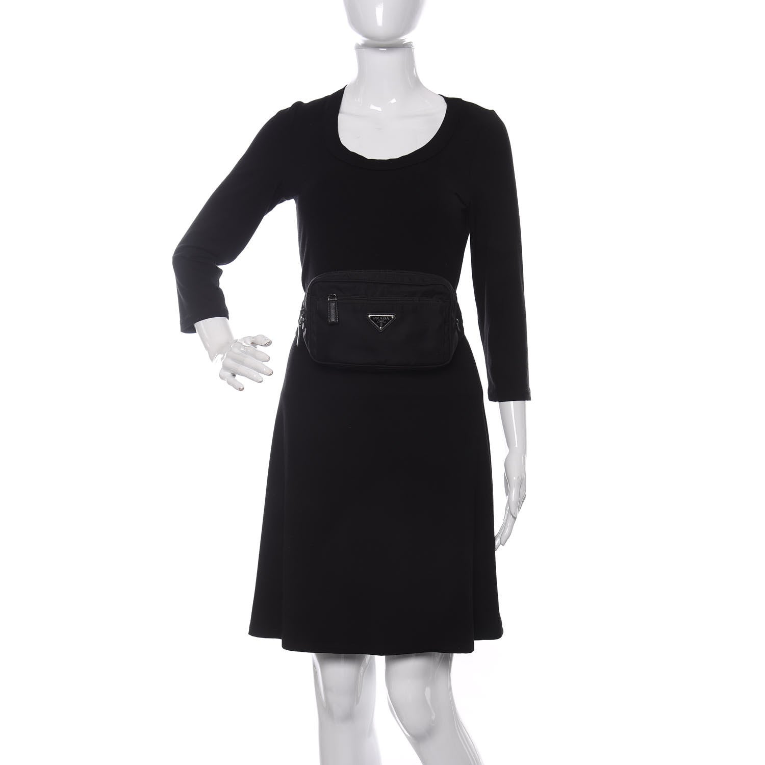 Prada Tessuto Nylon Belt Bag Black 2 of 10