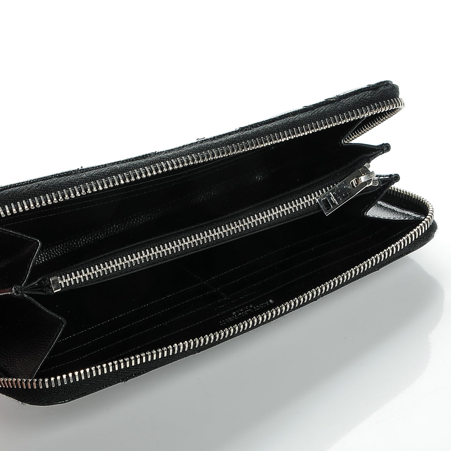 Grain De Poudre Matelasse Chevron Monogram Zip Around Wallet Black