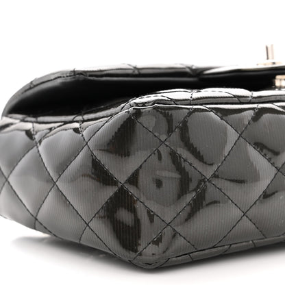 Chanel Striated Patent Quilted Mini Rectangular Flap Black 9 of 11