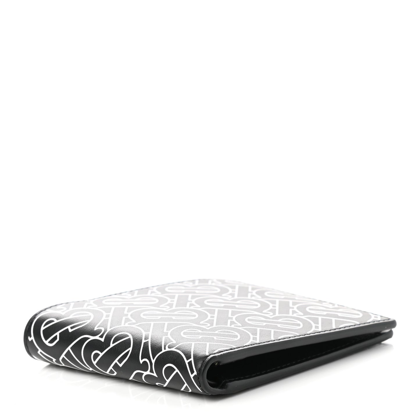 Calfskin Embossed Monogram Bi-Fold Wallet Black White