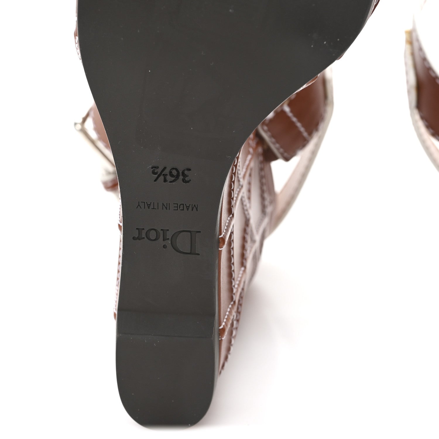 Christian Dior Calfskin Yacht Wedges Sandals 36.5 Camel 7 of 9