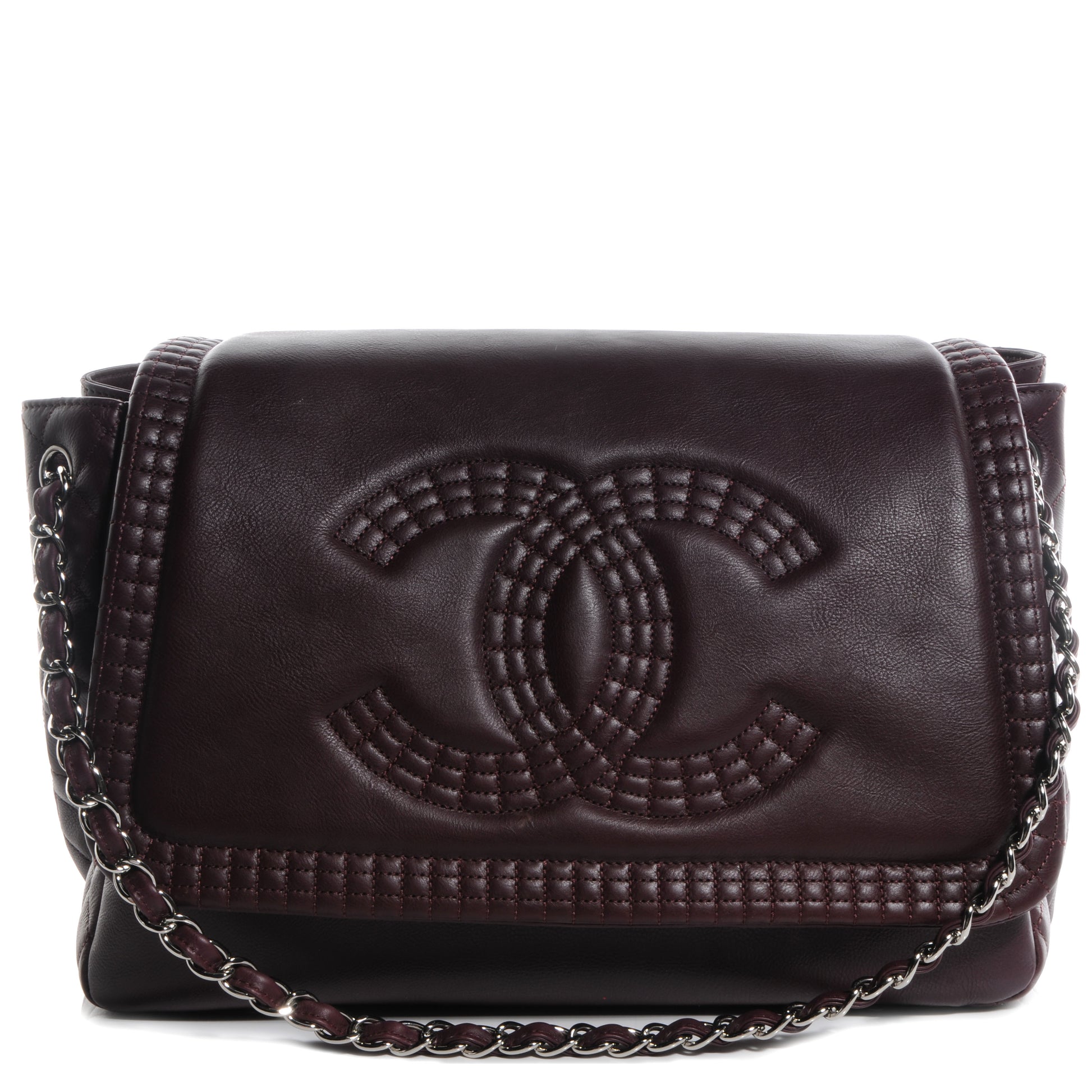 Chanel Calfskin Coco Bengal Accordion Flap Plum 1 of 8