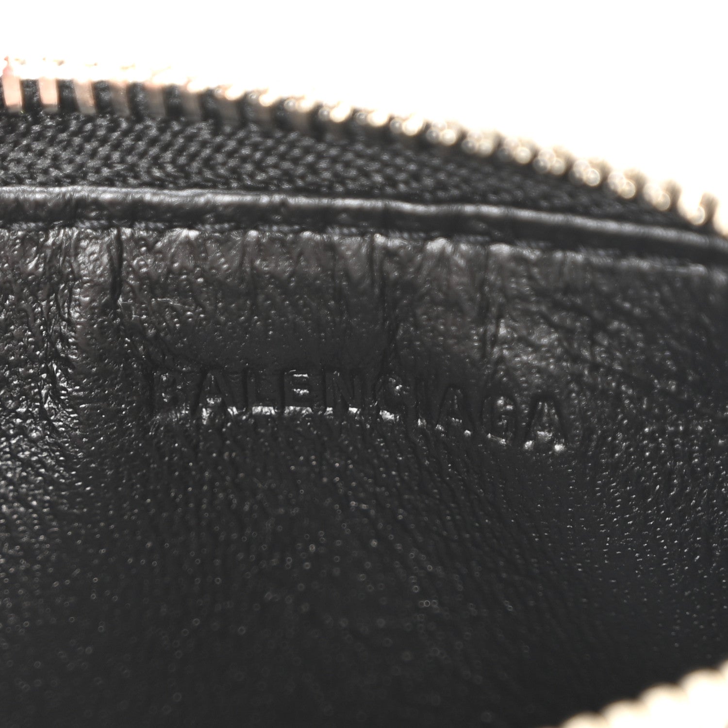 Balenciaga Grained Calfskin Paris Logo Cash Coin Card Holder On Keychain Black 6 of 10