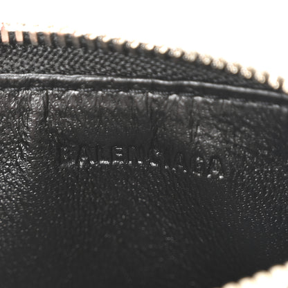 Balenciaga Grained Calfskin Paris Logo Cash Coin Card Holder On Keychain Black 6 of 10