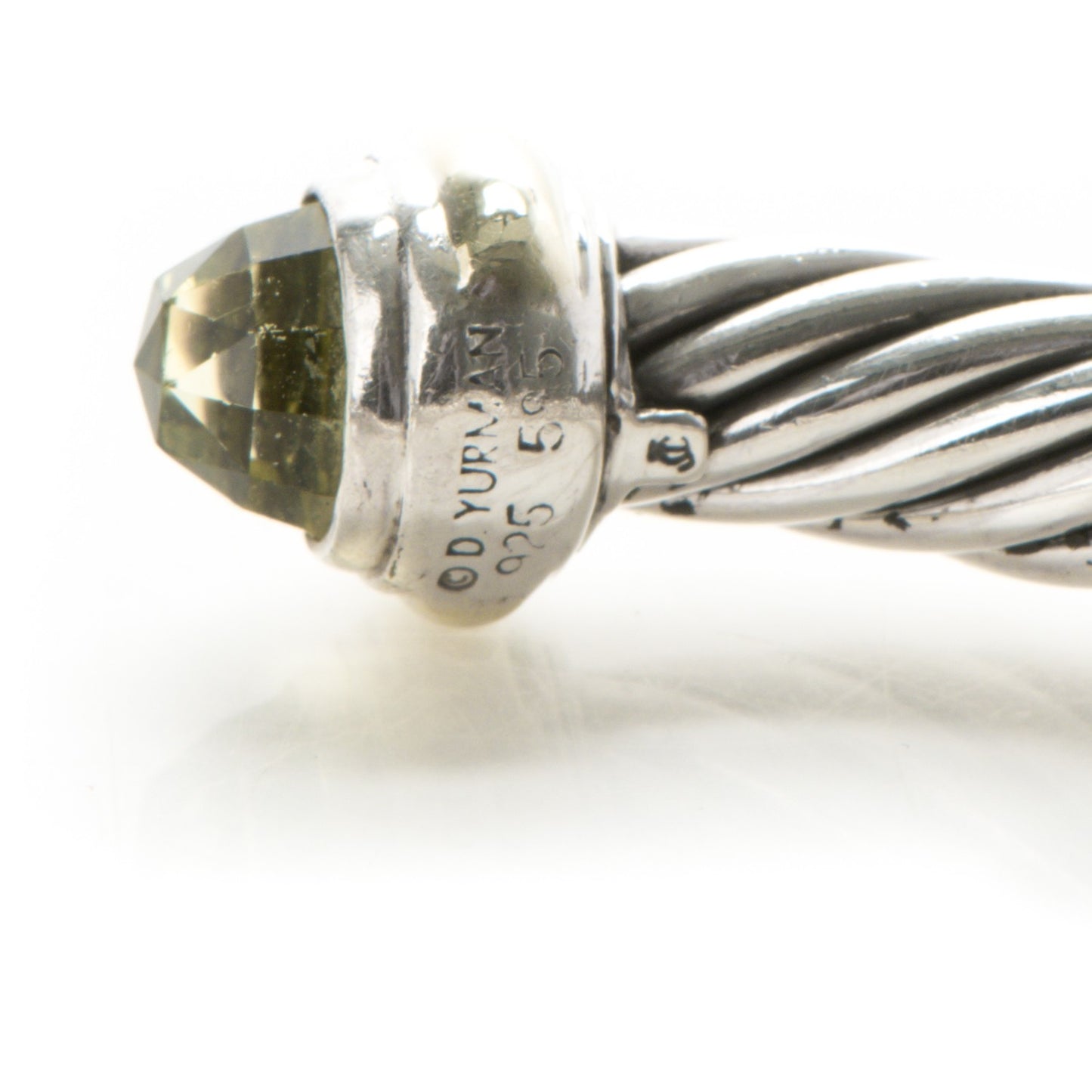 Sterling Silver 14K Yellow Gold Lemon Citrine 7mm Cable Classics Bracelet