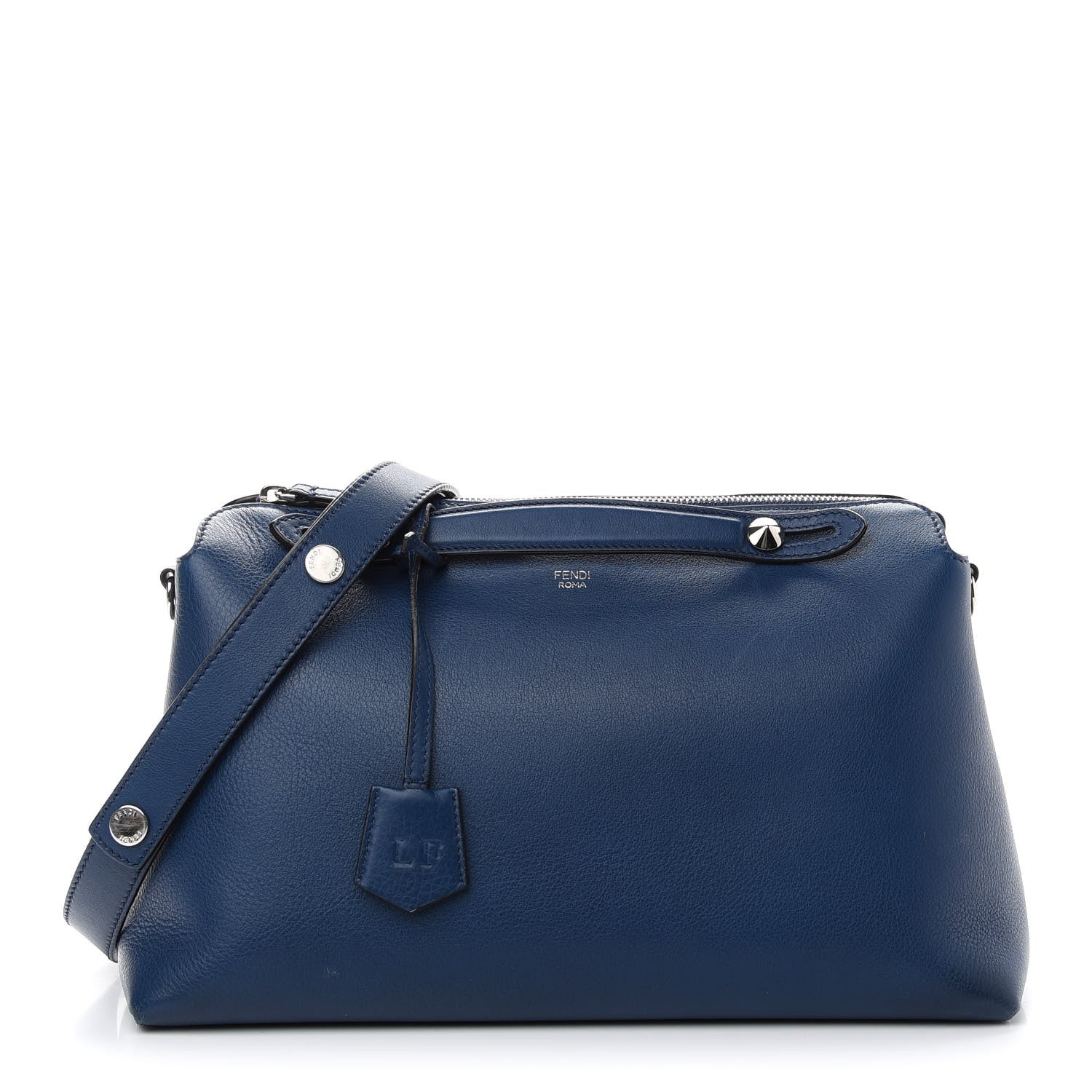 Fendi Vitello Dolce Marmol Large By The Way Boston Bag Blue 1 of 10