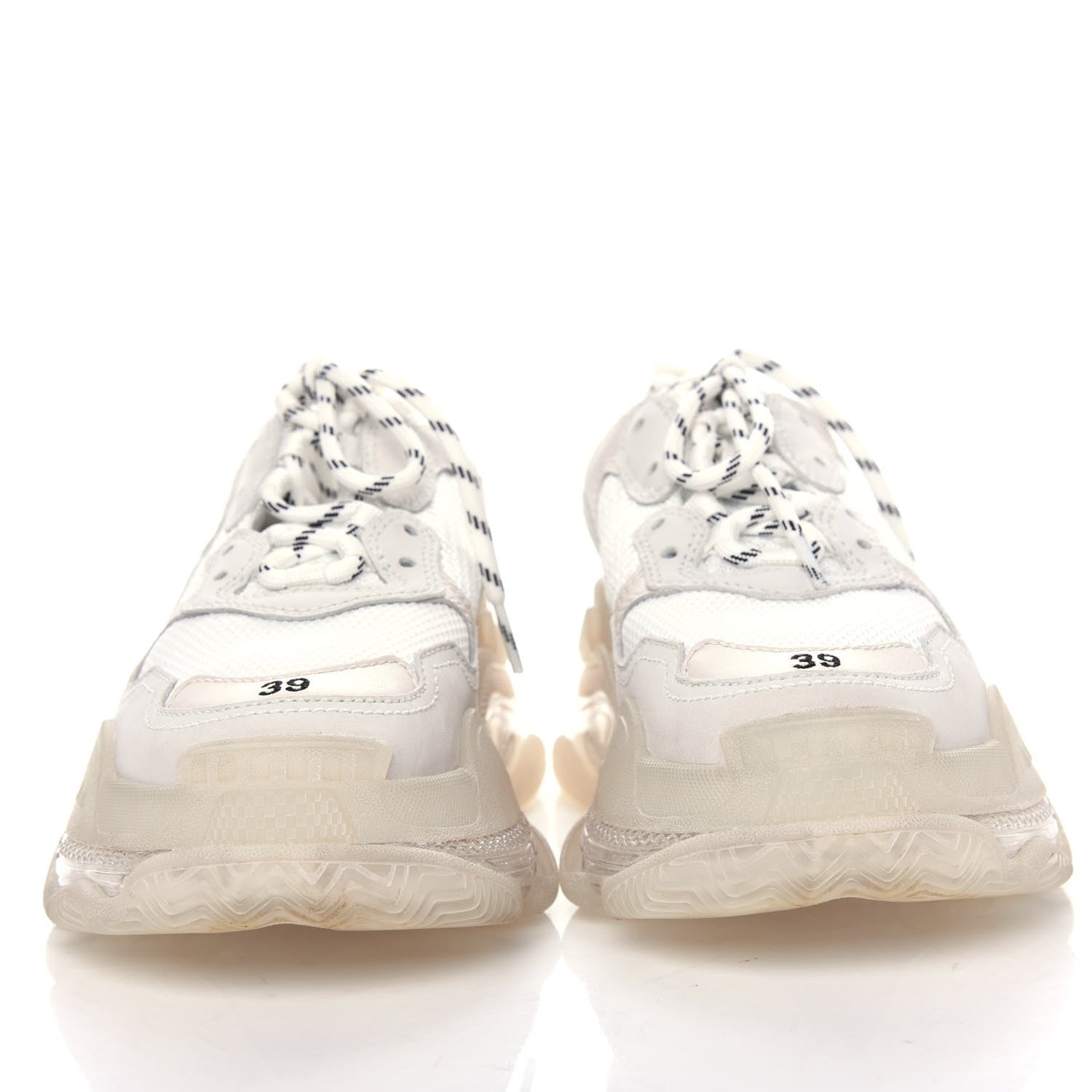Balenciaga Fabric Mesh Clear Sole Womens Triple S Sneakers 39 White 2 of 10