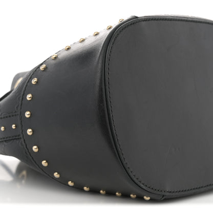 Gucci HIlary Lux GG Monogram Embossed Studded Small Bucket Bag Black 8 of 13