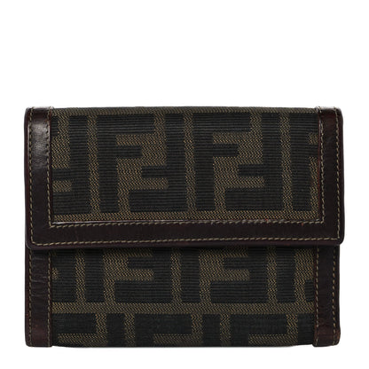 Fendi Zucca Compact Wallet Tobacco 1 of 9