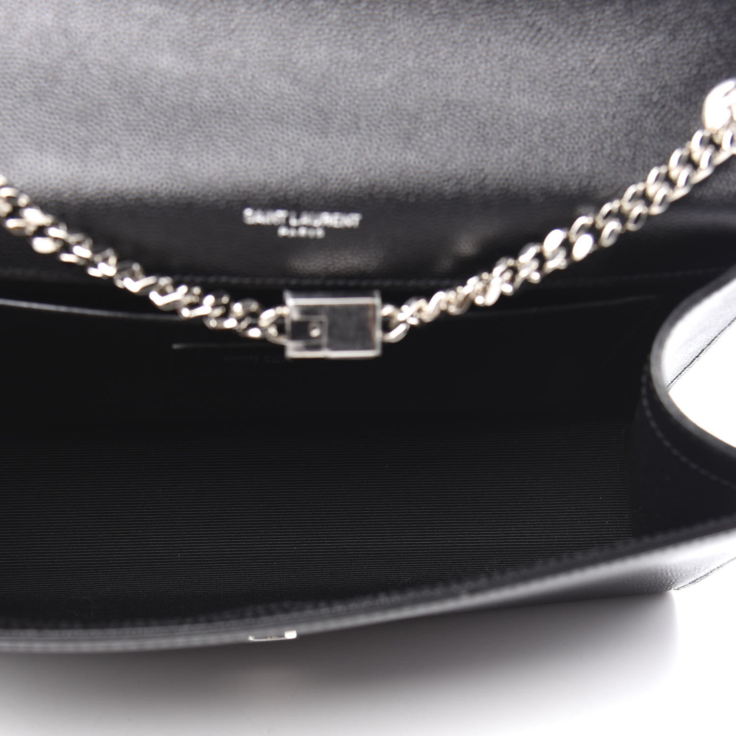 Saint Laurent Grain De Poudre Medium Classic Monogram Kate Satchel Black 5 of 10