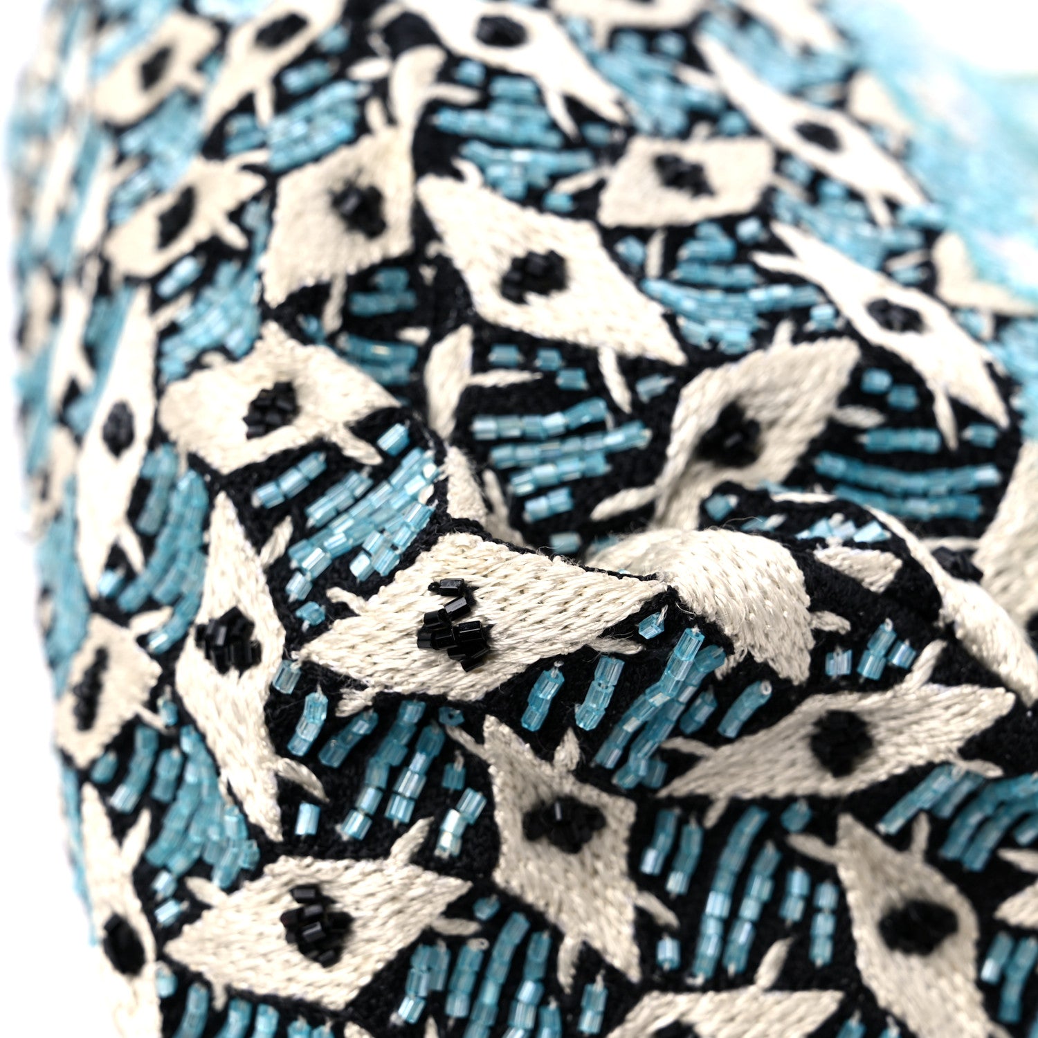 Fendi Beaded Lizard Mama Baguette Blue Yellow 10 of 19