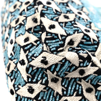 Fendi Beaded Lizard Mama Baguette Blue Yellow 10 of 19