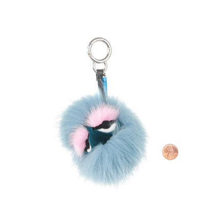 Fendi Fox Mink Rabbit Fur Vitello Flamingo Mini Monster Bag Bug Charm Lagoon Black Multicolor 2 of 4