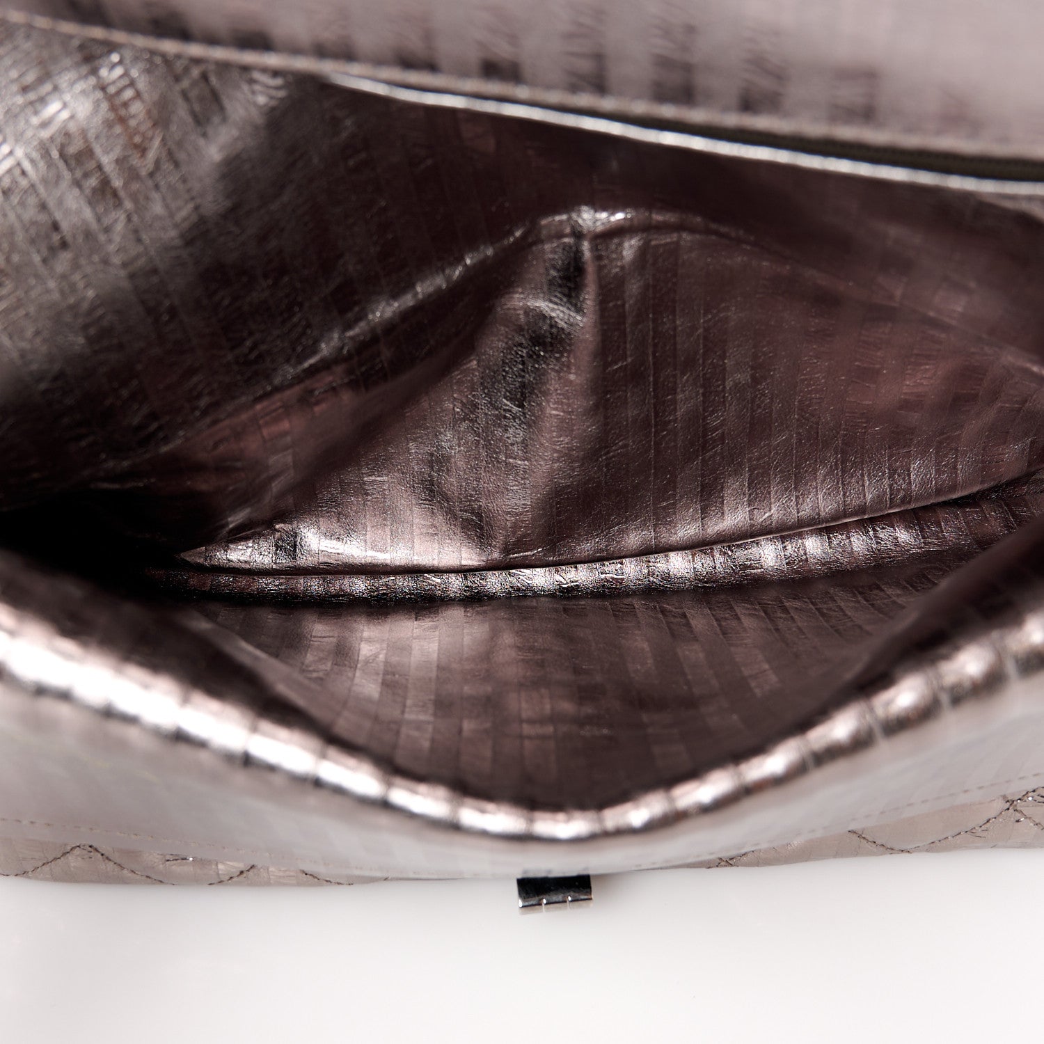 Chanel Metallic Calfskin Striped 2.55 Reissue 227 Silver 6 of 11