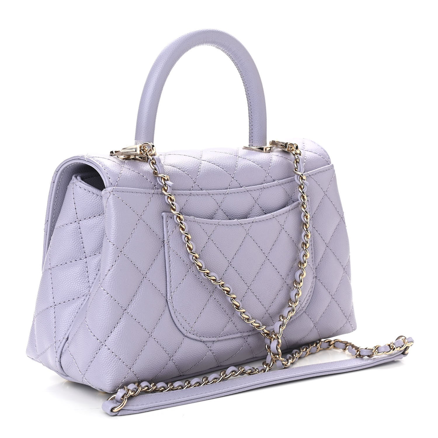 Chanel Caviar Quilted Mini Coco Handle Flap Light Purple 3 of 10