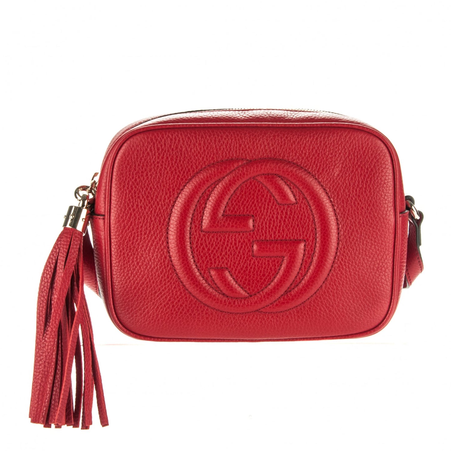 Pebbled Calfskin Small Soho Disco Bag Tabasco Red